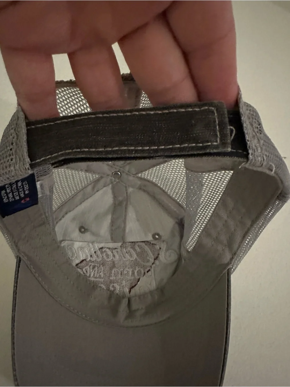 Light Gray Mesh Back Adjustable Cap 